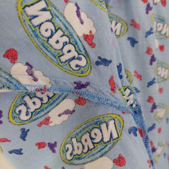 Vintage Nerds Candy Novelty Print Button Front Pajama Shirt, M - Picture 3 of 13